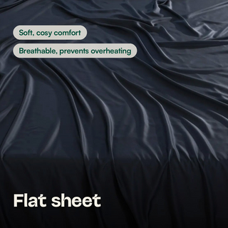 Cooling Bamboo Flat Sheet in Charcoal, close-up