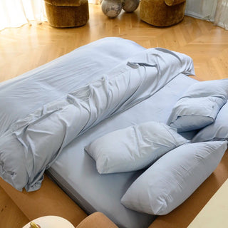 Sky bamboo quilt cover set, overhead view