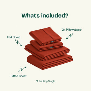 Burgundy bamboo sheet set, graphic view