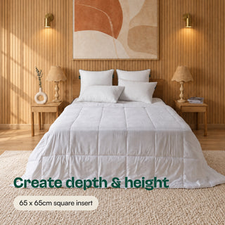 European pillows add depth and height to the bed