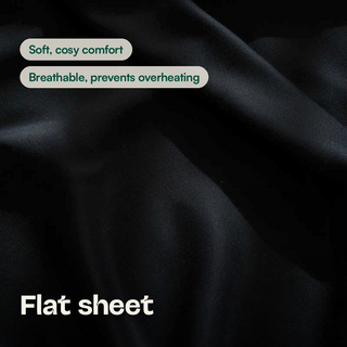 Fur-friendly Bamboo Flat Sheet in Black, close-up