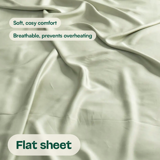 Fur-friendly Bamboo Flat Sheet in Sage, close-up