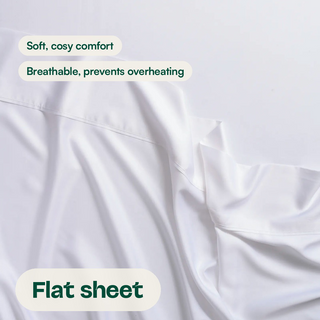 Fur-friendly Bamboo Flat Sheet in White, close-up