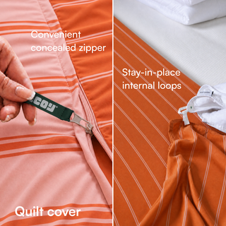 Cooling Bamboo Quilt Cover Set | Stripes