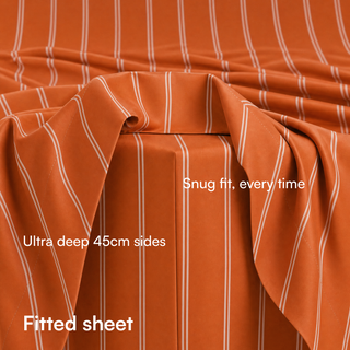 Cooling Bamboo Fitted Sheet | Stripes