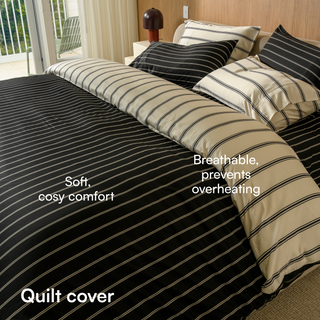 Cooling Bamboo Quilt Cover Set | Stripes