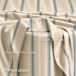 Cooling Bamboo Fitted Sheet | Stripes