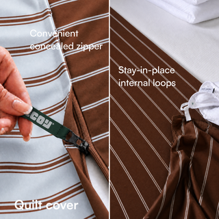Cooling Bamboo Quilt Cover Set | Stripes