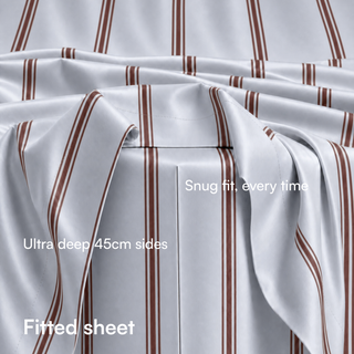 Cooling Bamboo Fitted Sheet | Stripes