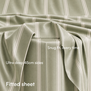 Cooling Bamboo Fitted Sheet | Stripes