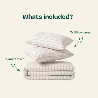 Fur-friendly Bamboo Quilt Cover Set | Stripes