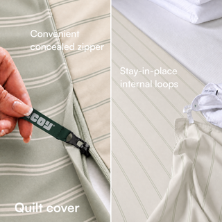 Cooling Bamboo Quilt Cover Set | Stripes