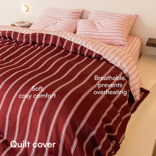 Fur-friendly Bamboo Quilt Cover Set | Stripes