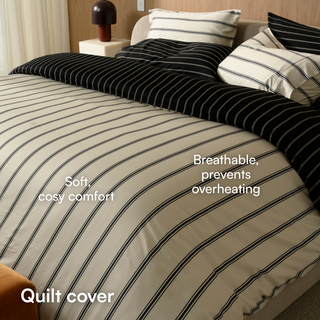 Cooling Bamboo Quilt Cover Set | Stripes