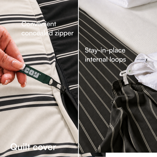 Cooling Bamboo Quilt Cover Set | Stripes