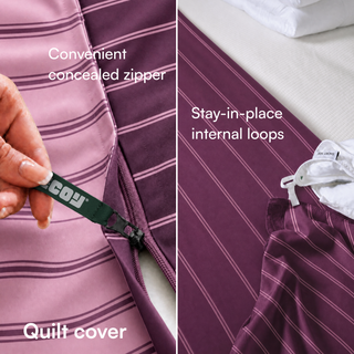 Cooling Bamboo Quilt Cover Set | Stripes