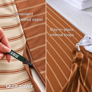 Cooling Bamboo Quilt Cover Set | Stripes