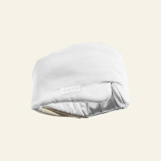 White cooling sleep mask, side view