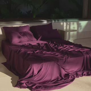 Eggplant bamboo bedding video